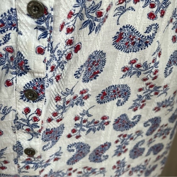 Ruff Hewn Red White Blue Paisley Tank Button Down Blouse Women’s Size Large - Picture 5 of 9